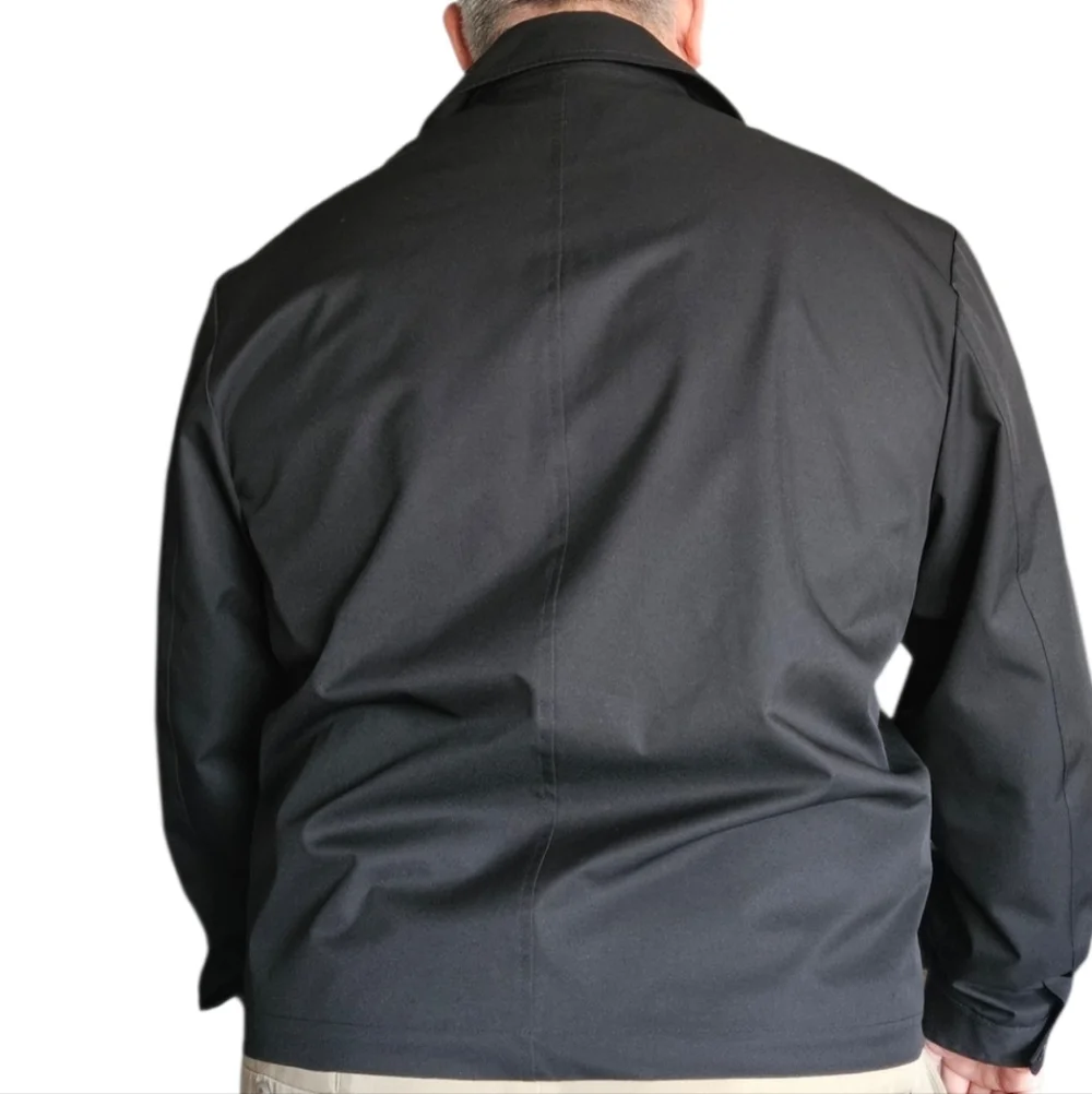 Murano Mens Black Zip Up Jacket, Size XL, Minimalistic